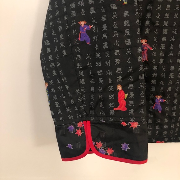 Chico’s Oriental Design Button Down Top Silk Sz 0 - Picture 4 of 12